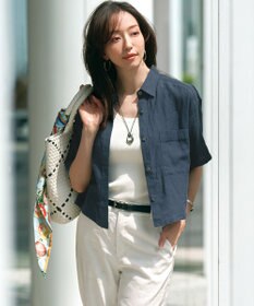 Oggi7月号掲載/洗える】LIBECOリネン クロップド デザイン シャツ / 23