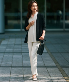 洗える】ストレッチジョーゼット フレンチスリーブ カットソー / 23区