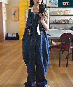 157】SALOPETTE デニムサロペット / woadblue | ファッション通販