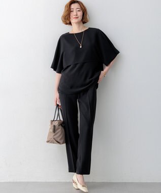 吸水速乾/UVカット/接触冷感】ストレッチジョーゼット ケープデザイン