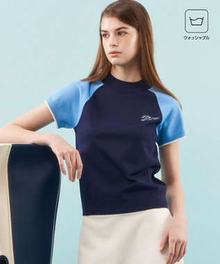WOMEN】【ウォッシャブル】バイカラー モックネック ニット / 23区GOLF