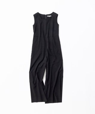 洗える】リネンレーヨンストレッチ スクエアネック オールインワン