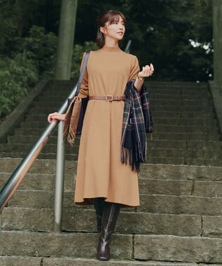 安田美沙子さん着用・新色・XSサイズ追加】リブ切替ニットワンピース