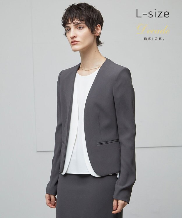 L-size】CINDY / ダブルカラージャケット / BEIGE, | ファッション通販