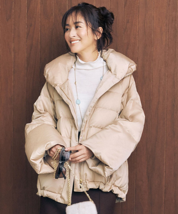 撥水加工・洗える】ブライトダウンテントライン ダウンコート / 自由区