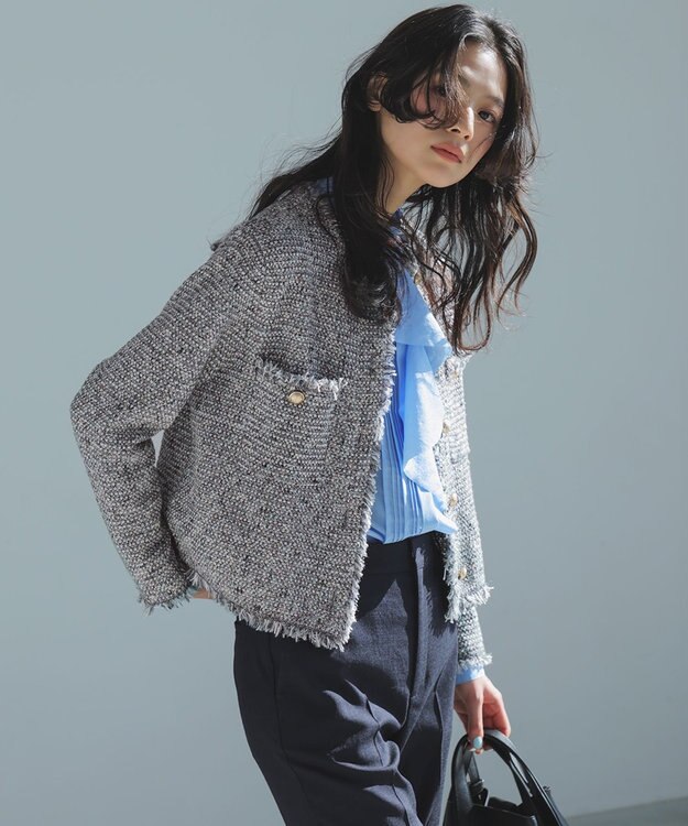 見上愛さん着用/新色追加/VERY掲載】ツイード ニット ジャケット / 23