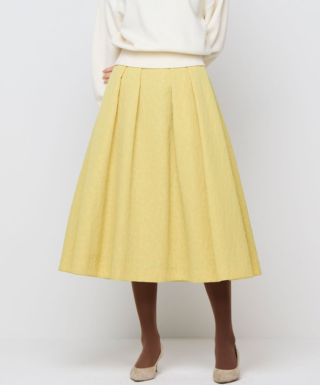 WEB限定カラーあり】フラワーラメジャカード フレアスカート / 組曲