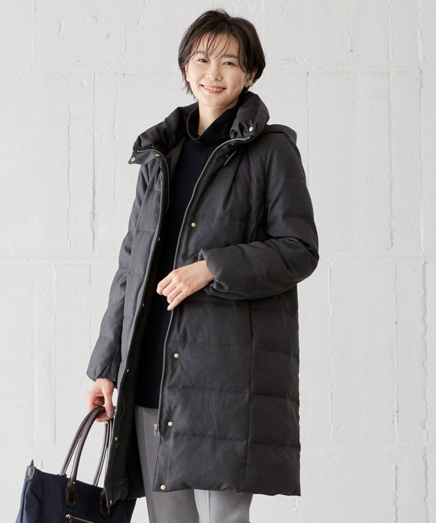 ハウンドトゥース&グレンチェック ロング ダウンコート / J.PRESS