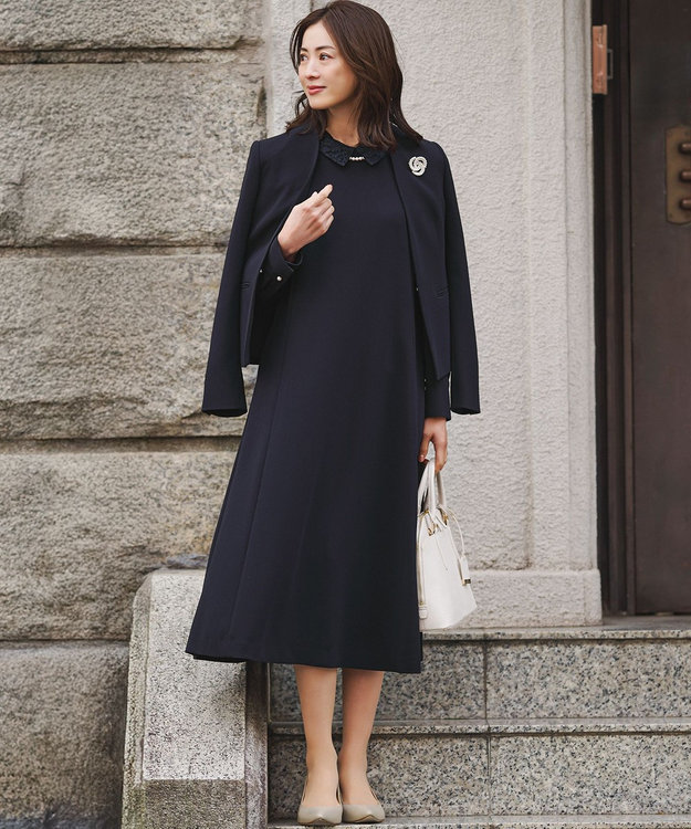 セットアップ対応/洗える】トリアセダブルジョーゼット 襟付き