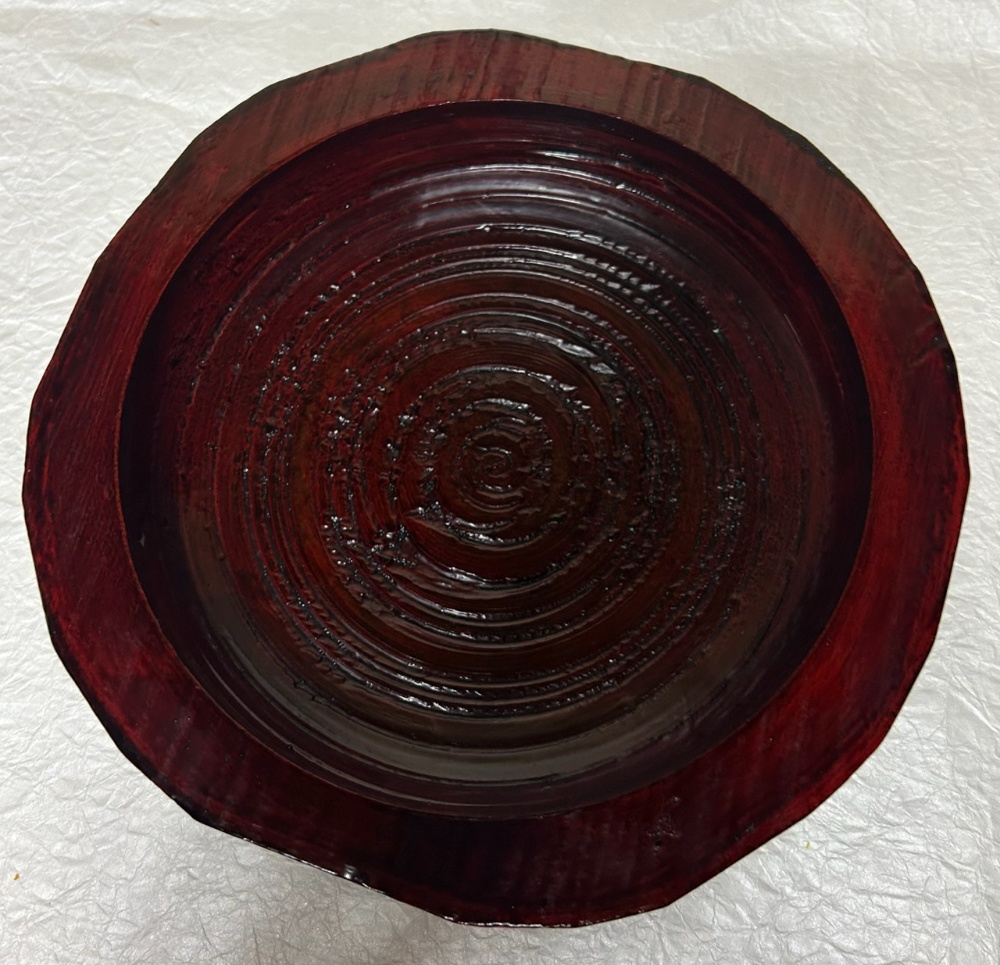 荒挽タメ8寸盛鉢 | うるし工房 錦壽KINJU(山岸厚夫)