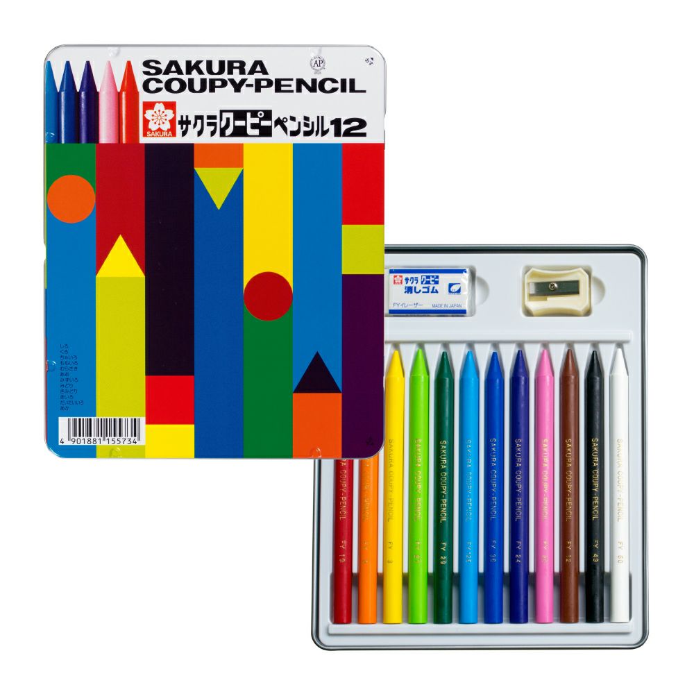 クーピーペンシル12色（缶入） | サクラクレパス OFFICIAL SHOP