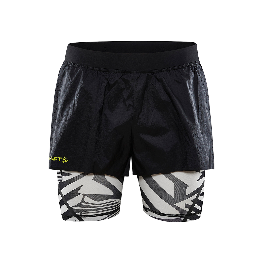 Dazzle Camo 2 in1 Shorts M | Grey | Craft Sportswear
