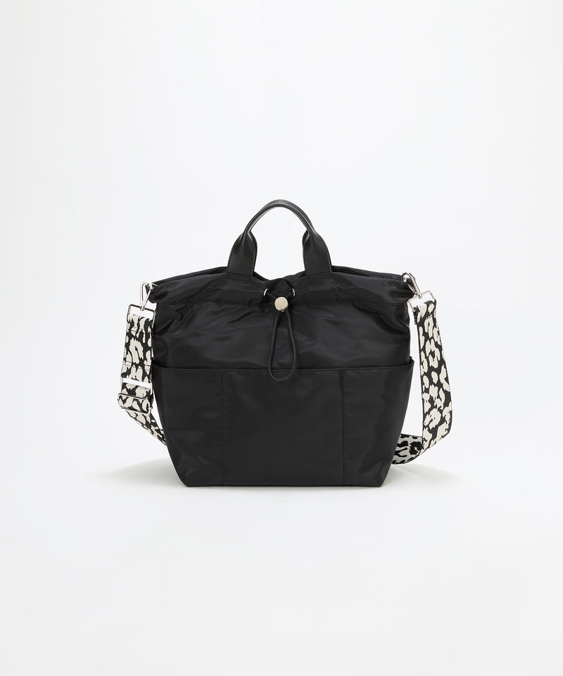 ナイロン パターンベルト付き 2way トートバッグ / 8ポケット