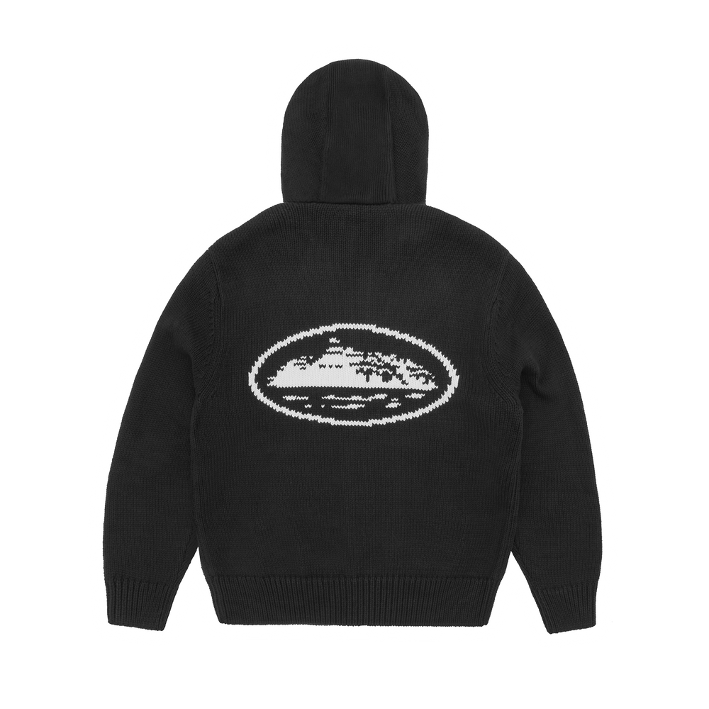 ALCATRAZ HEAVY KNIT ZIP HOODIE [BLACK] – CRTZ