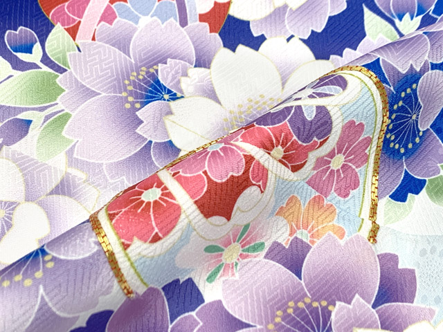 七五三 着物 7歳 2023年新作 単品 金駒刺繍 幻想的な柄の四つ身の子供