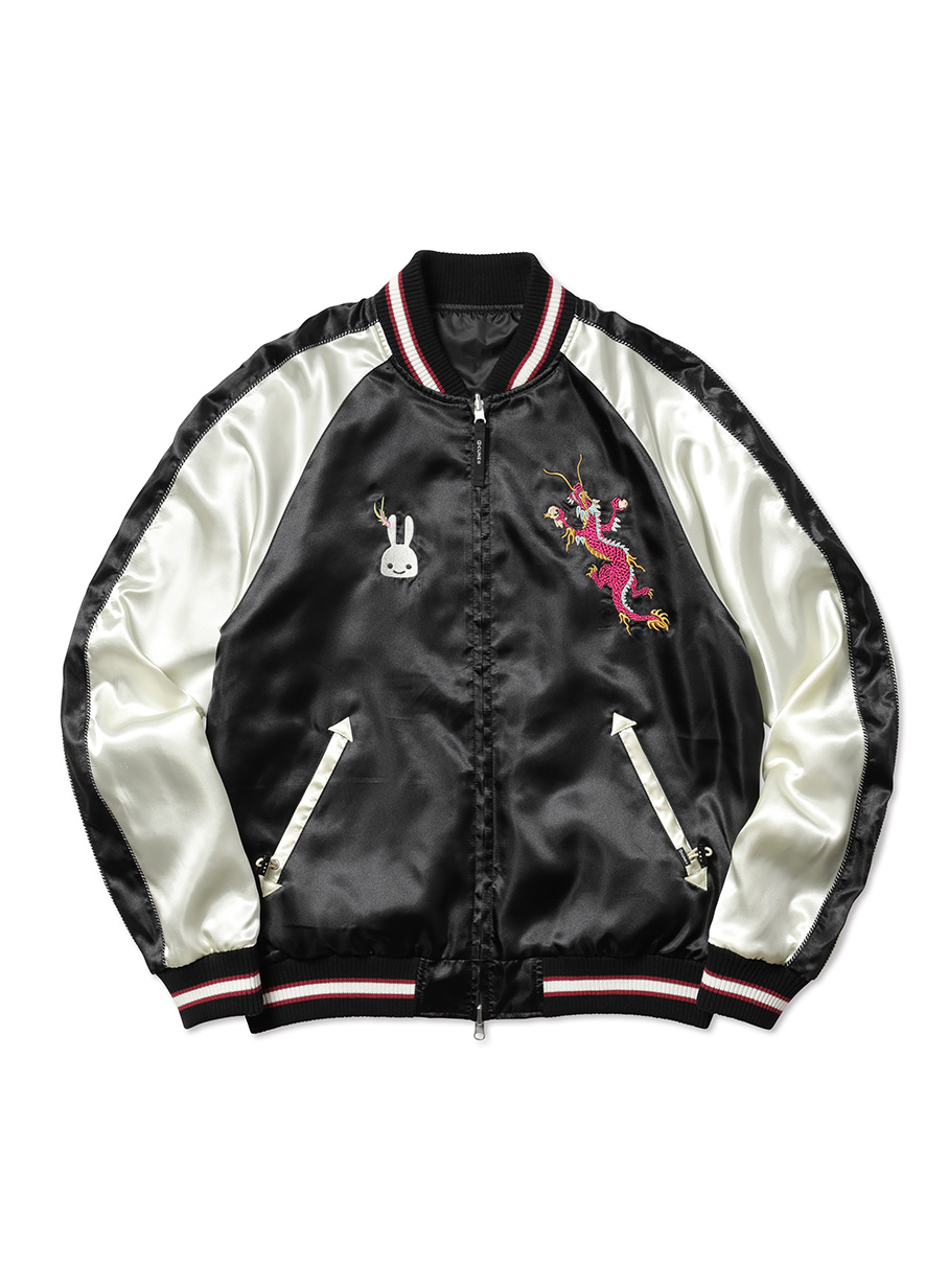 龍とレッサーパンダのリバーシブルスカジャン｜ウサギがいる｜CUNE