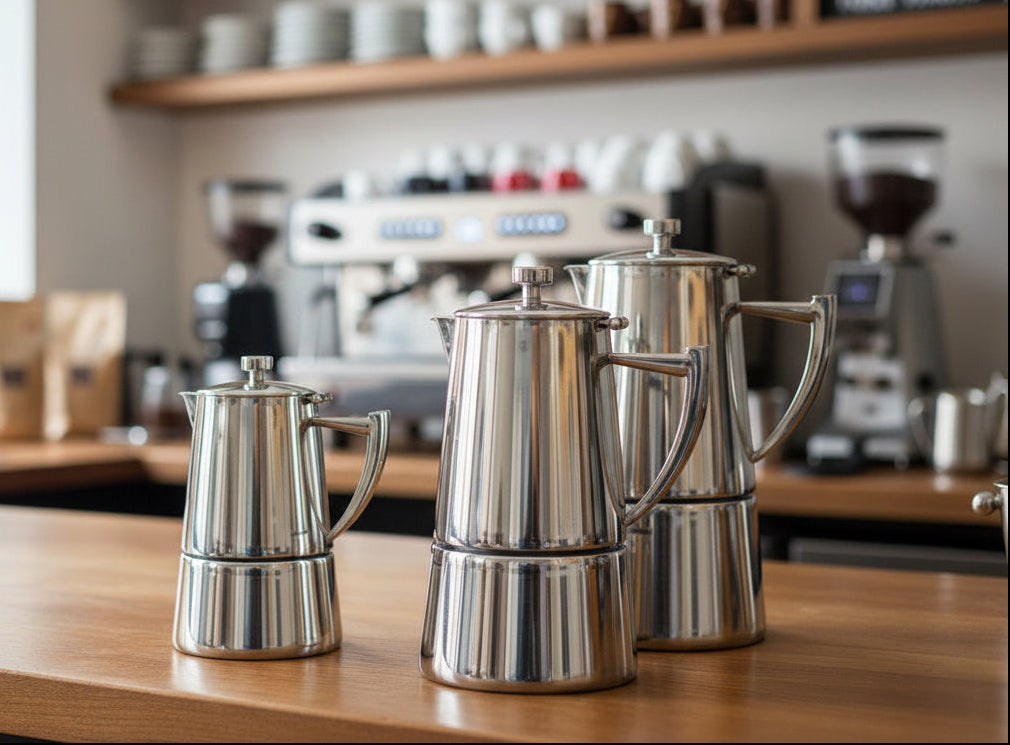 Cuisinox Roma Mirror Stainless Steel Induction Stovetop Moka Espresso