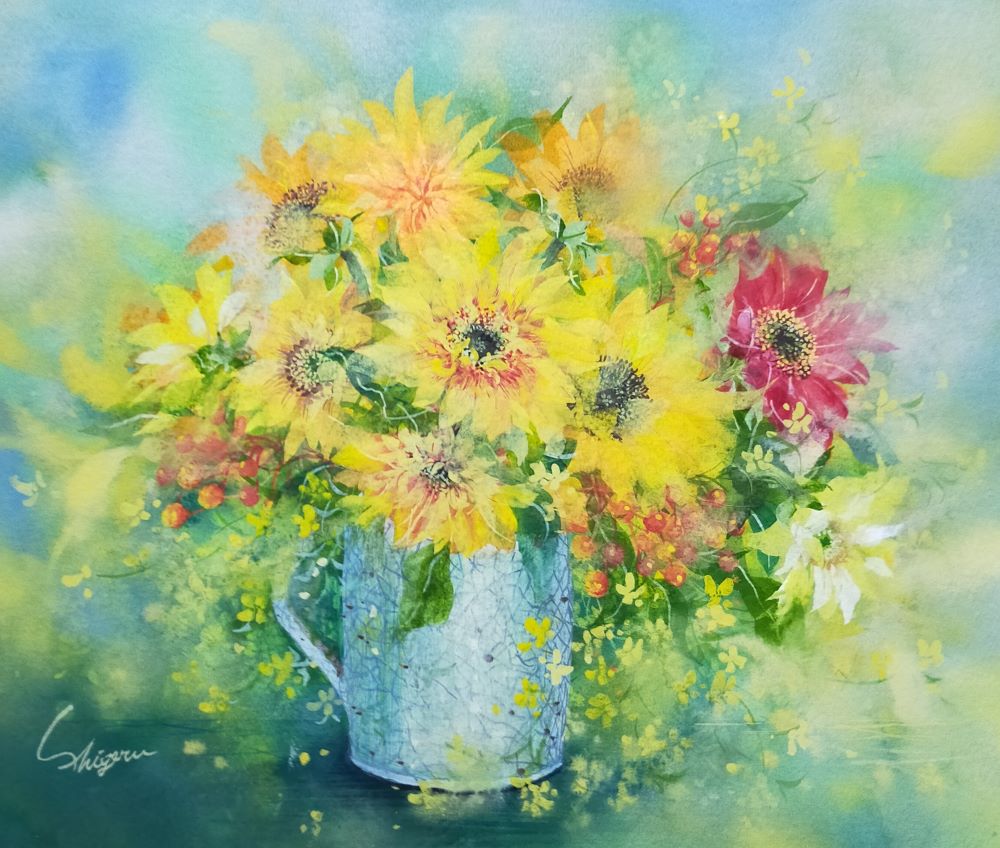 滲みと重ね塗りを生かした新たな技法 ガッシュ水彩画｜港北カルチャー