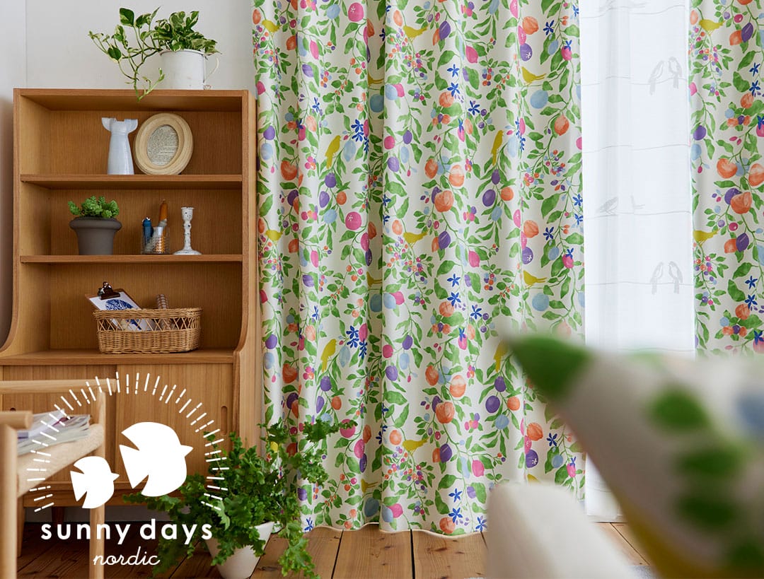 北欧・遮光カーテン】フルーツトリ カーテン通販専門店カーテンズ