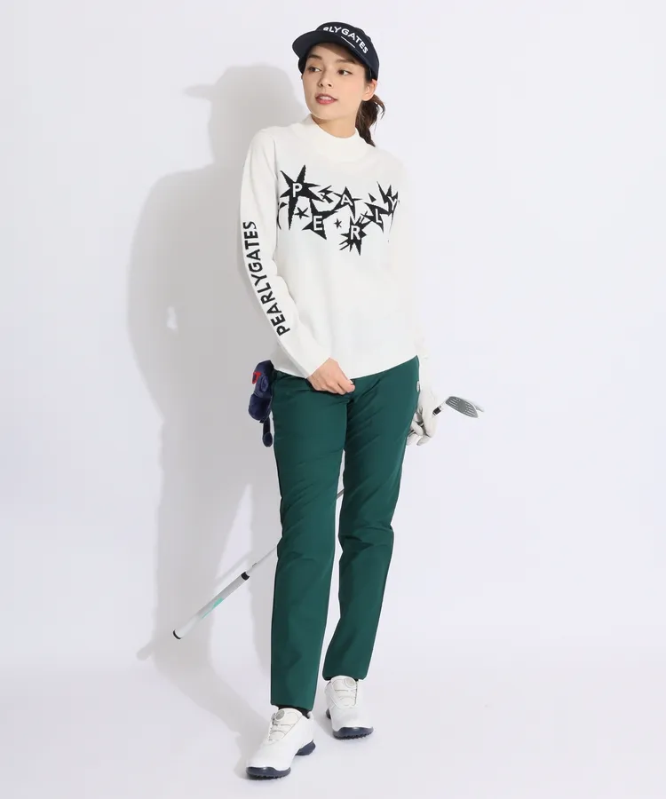 パーリーゲイツのハイネックニットを使ったスタイリング