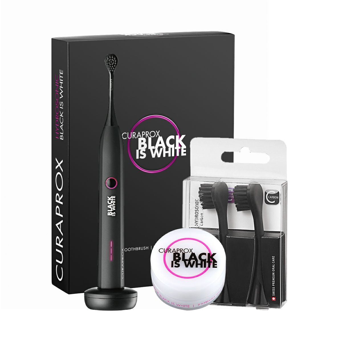 クラプロックス 音波式電動歯ブラシ ブラックイズホワイト+粉歯磨き3g