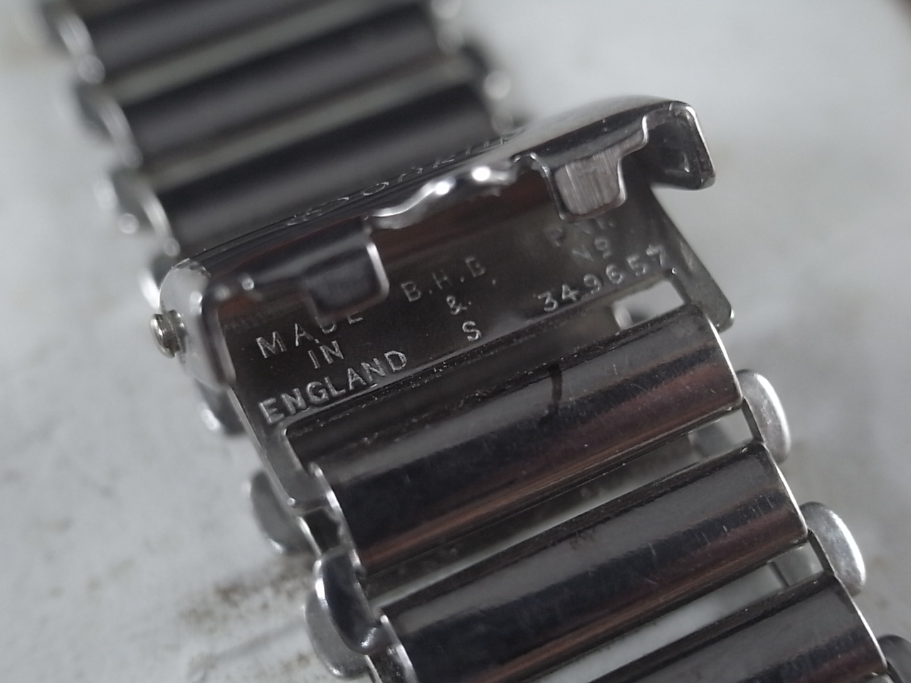 ボンクリップ バンブーブレス 筆記体ロゴ 未使用 N.O.S. リンク13mm