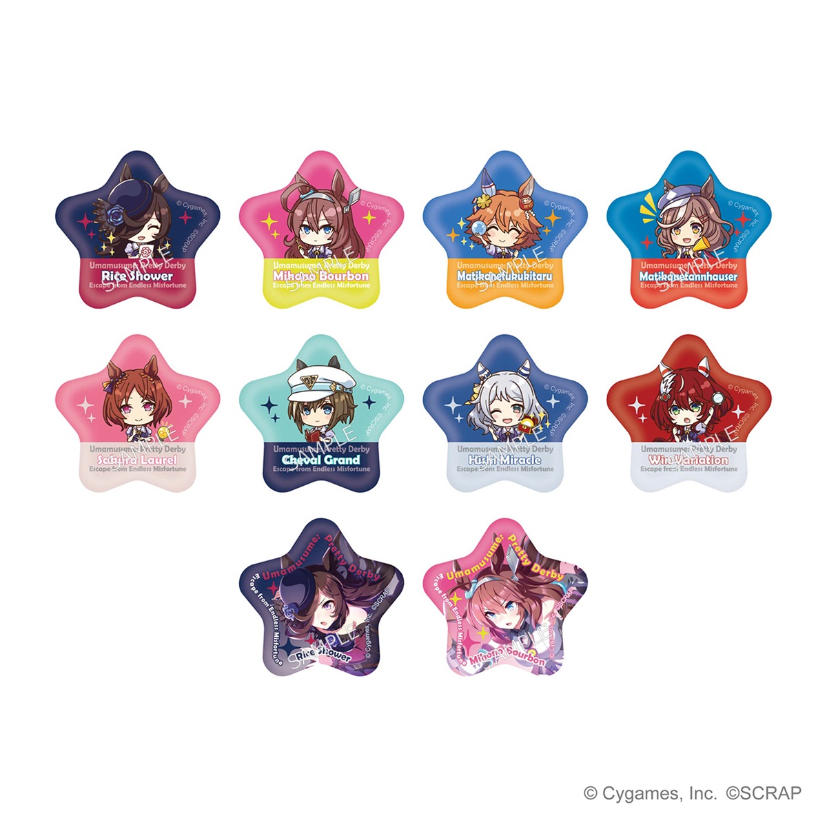 ウマ娘 プリティーダービー 星型缶バッジ