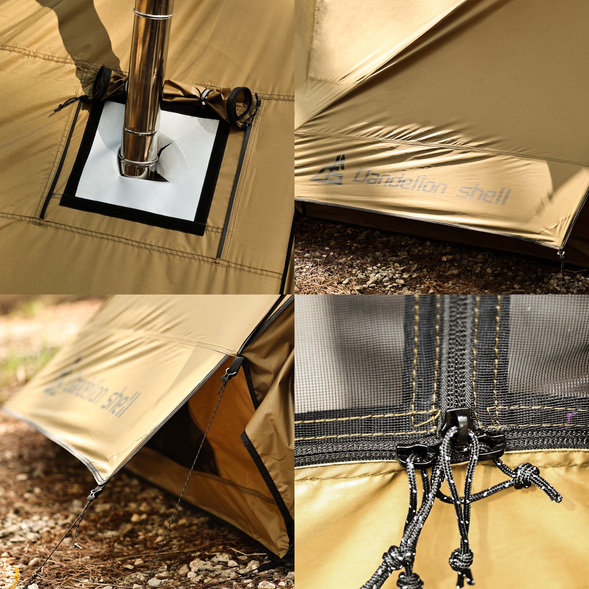 Dandelion Shell Hot Tent Cabin Plus X3 with Stove Jack Camping