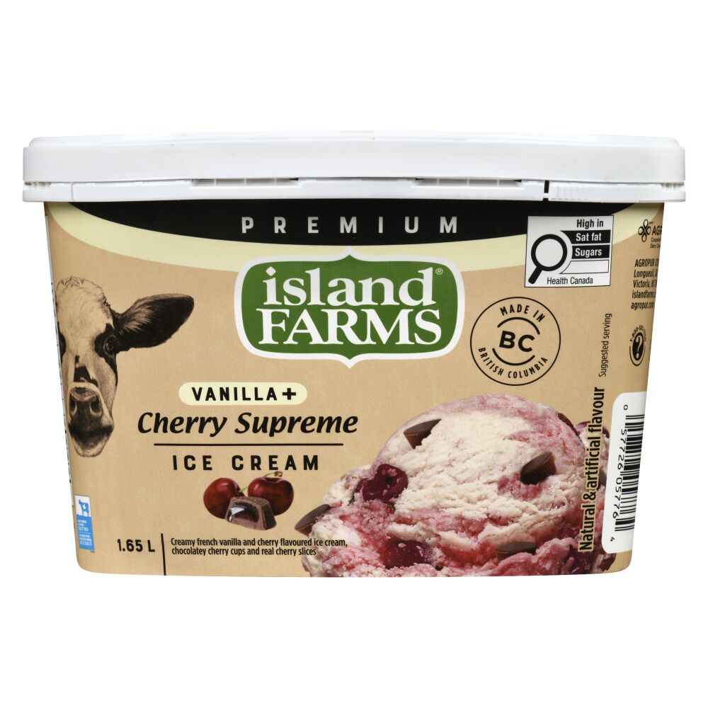 Island Farms Vanilla+ Cherry Supreme Premium Ice Cream 1.65L