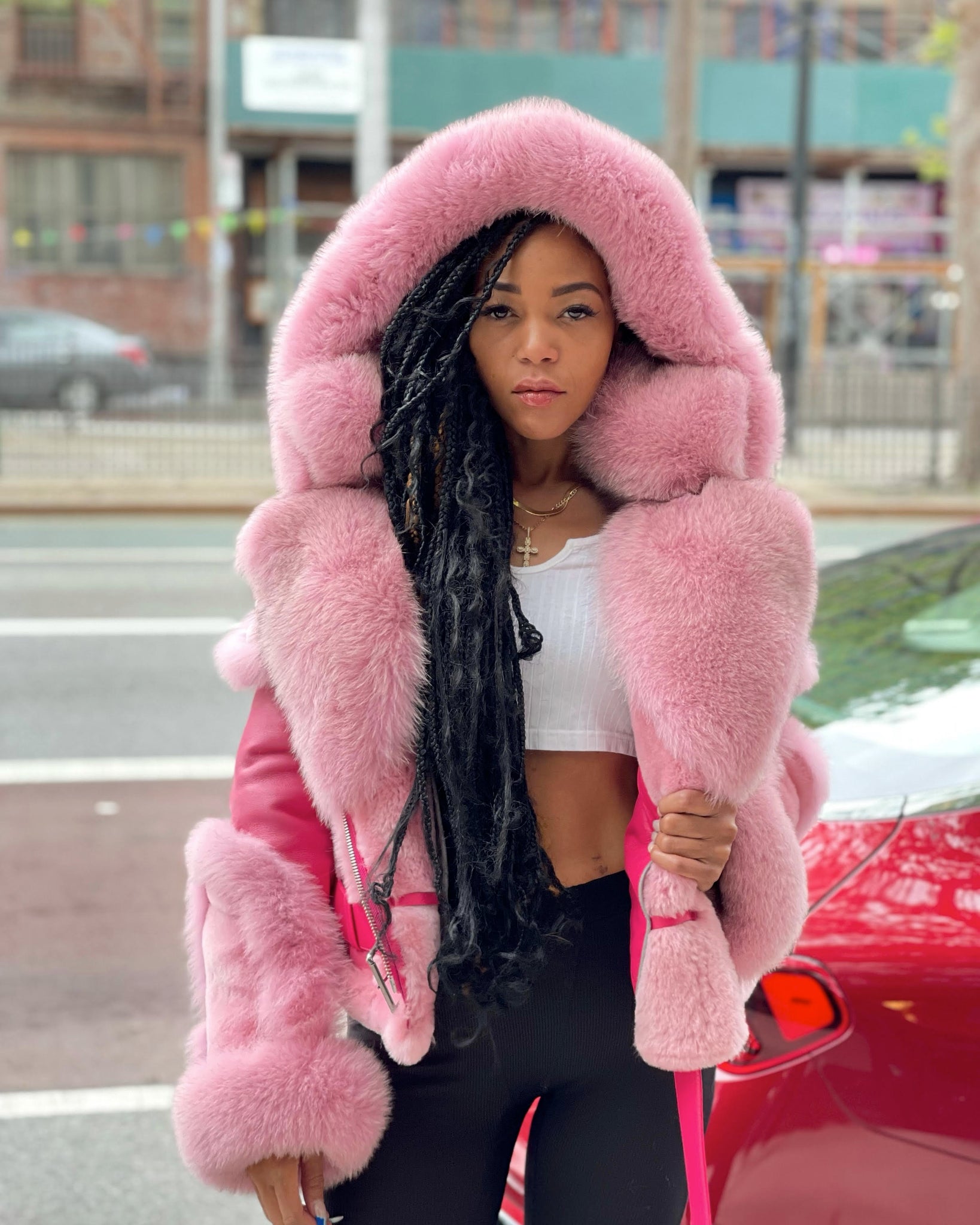 BRILL 25AW FOXカシミヤポンチョプルオーバー ライトピンク BRILL