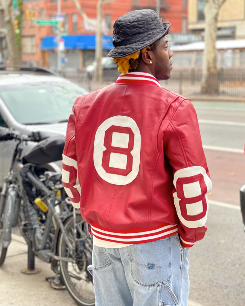 MEN 8 BALL JACKET- RED – DaRucci Leather