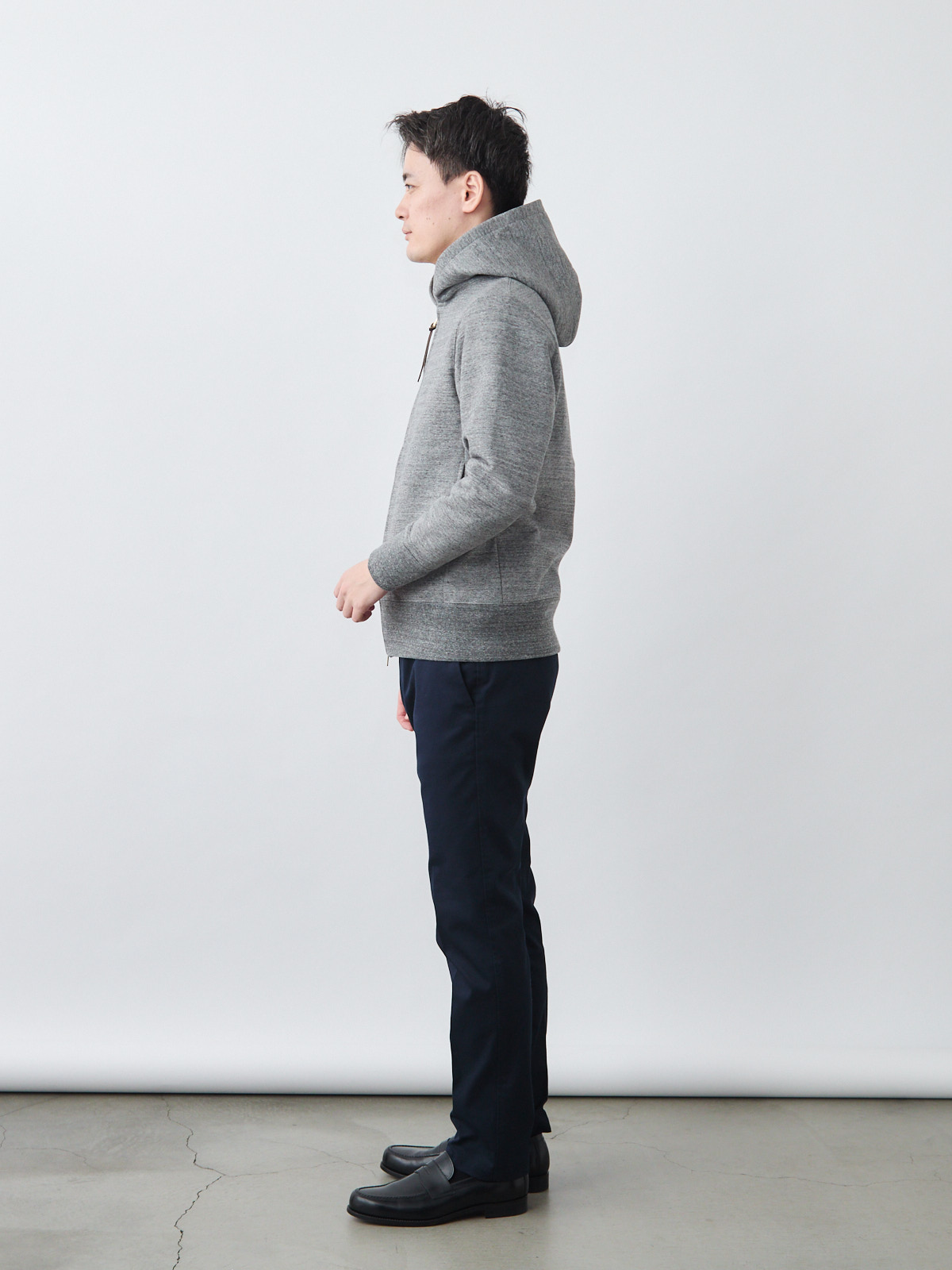 超高密度ジップアップパーカー/スマートスタイル/グレー | Factelier