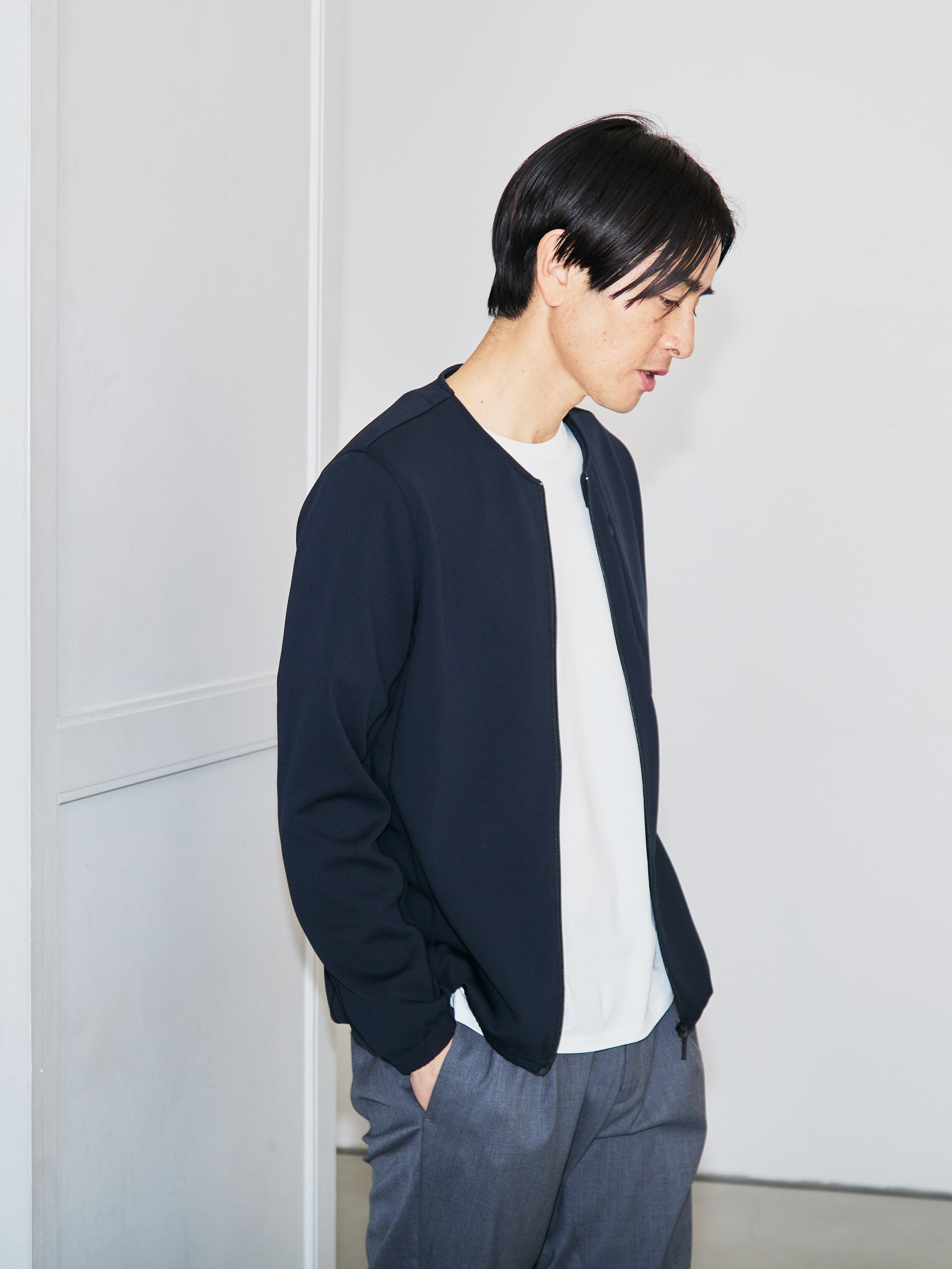 エアーブルゾン ジップアップ/スマートスリーブ/ブラック | Factelier