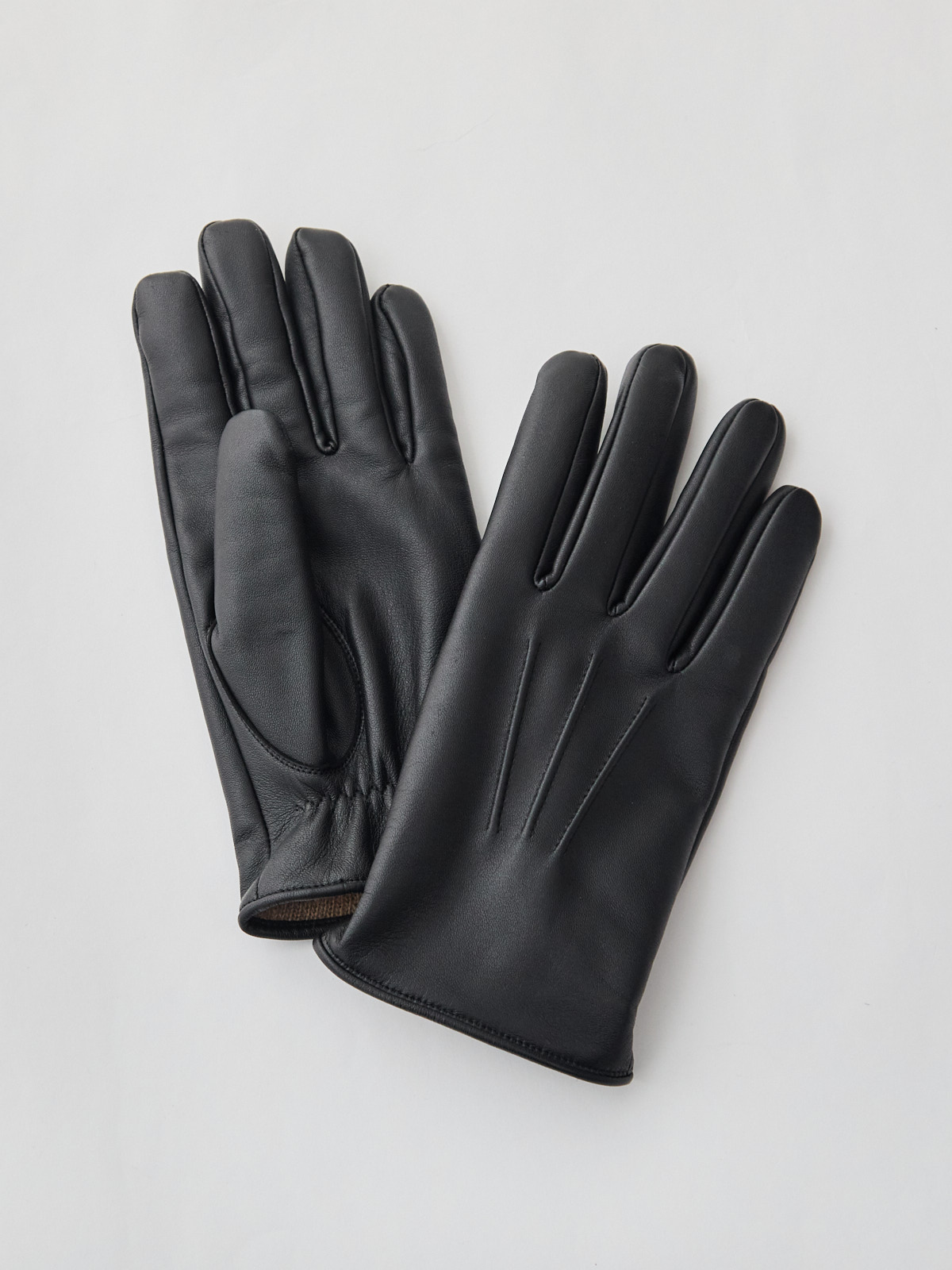 ラム革×カシミヤ 超軽量レザーグローブ/スマホ対応/ブラック