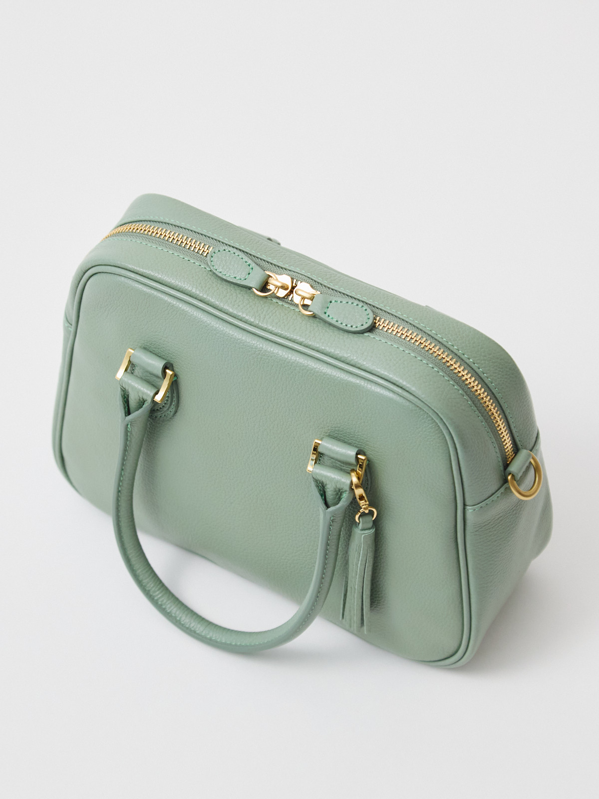 レザーミニボストンバッグ/オリーブ | Factelier (ファクトリエ)