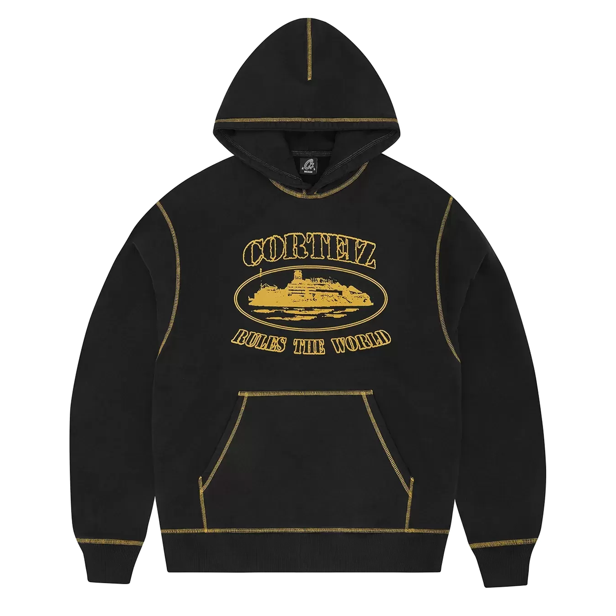 Corteiz Alcatraz Contrast Hoodie Black/Yellow