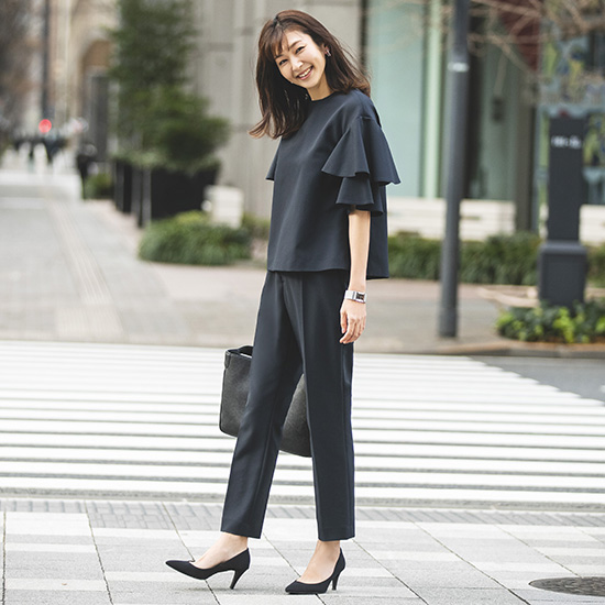 CARETTE]kokodeオリジナル ネイビーセットアップ(フリル袖) | KOBUNSHA