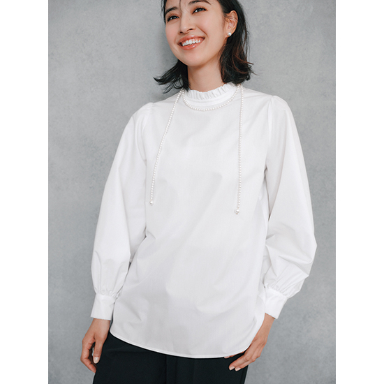 nissen]異素材ブラウス付きジレセットアップパンツスーツ | KOBUNSHA