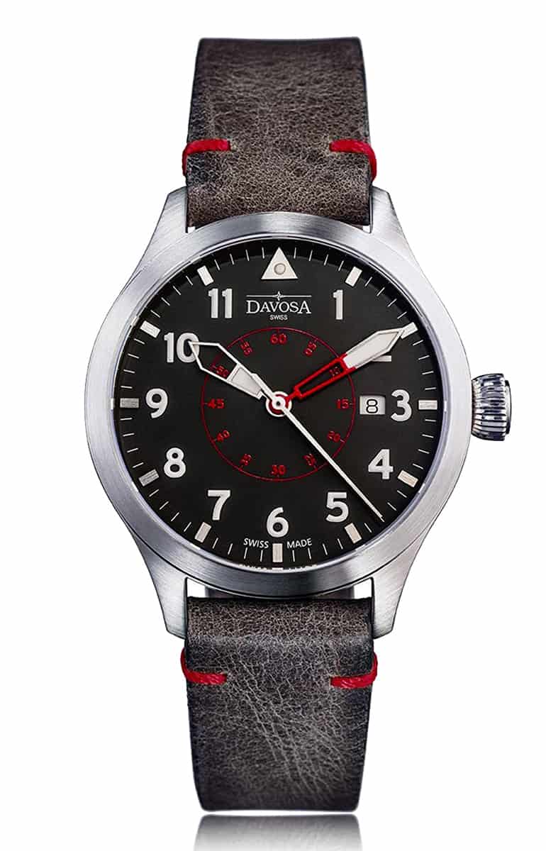 Davosa Swiss Neoteric Pilot 16156556 Men Wrist Watch Brown Leather