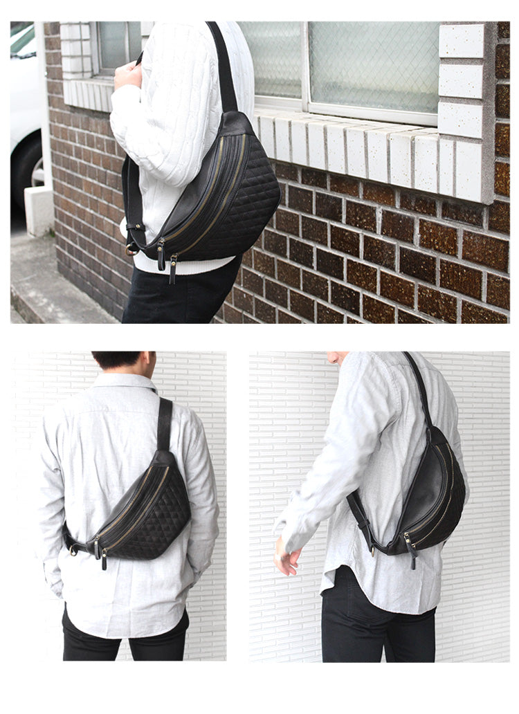 DAYSART 本革 ボディバッグ キルティングレザーバッグ メンズ lb332