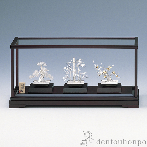 送料無料】 銀製 盆栽 三点セット B 2号・60g / 光則（銀工芸） 高級