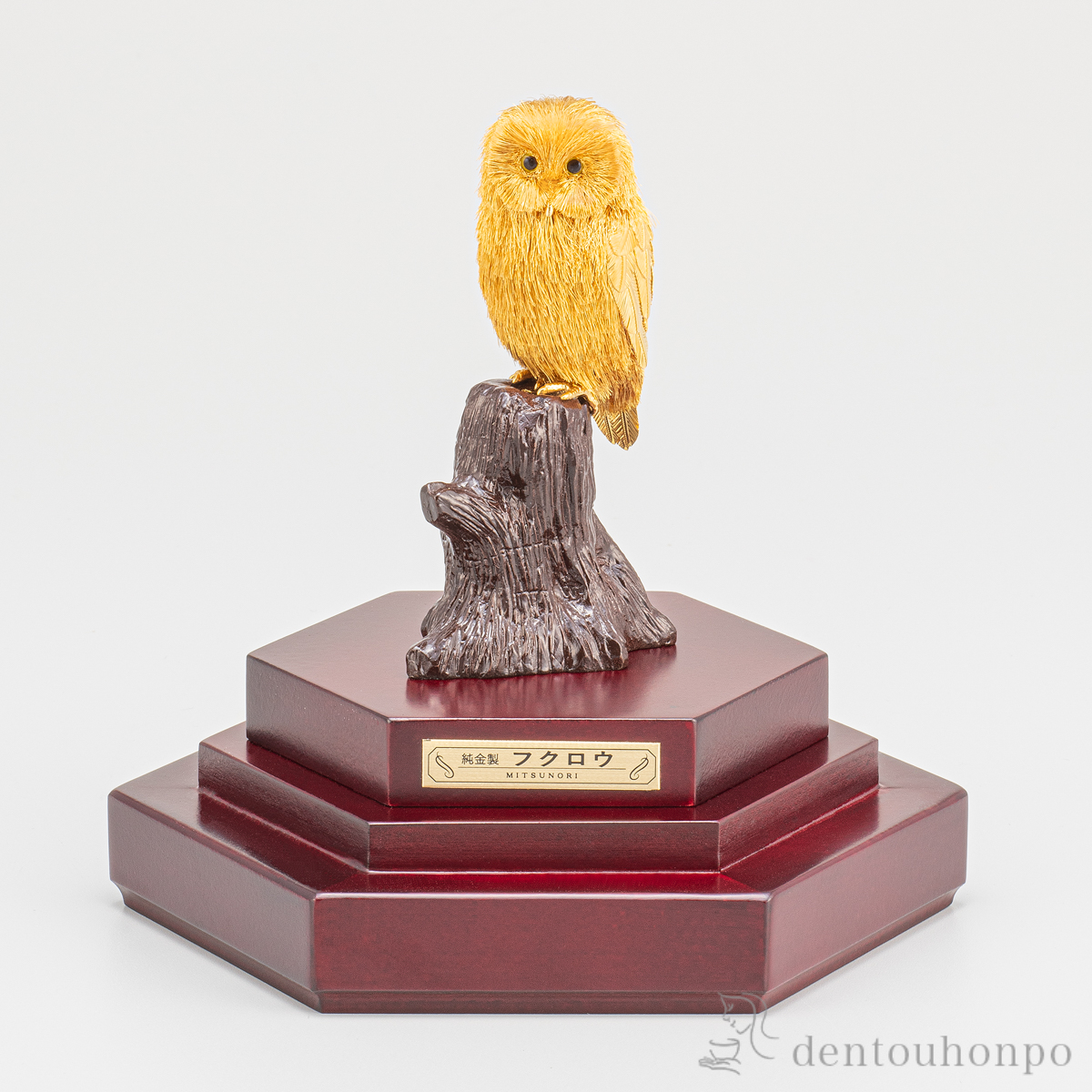 送料無料】 純金 フクロウ F 40g / 光則（金工芸） 高級 コレクション