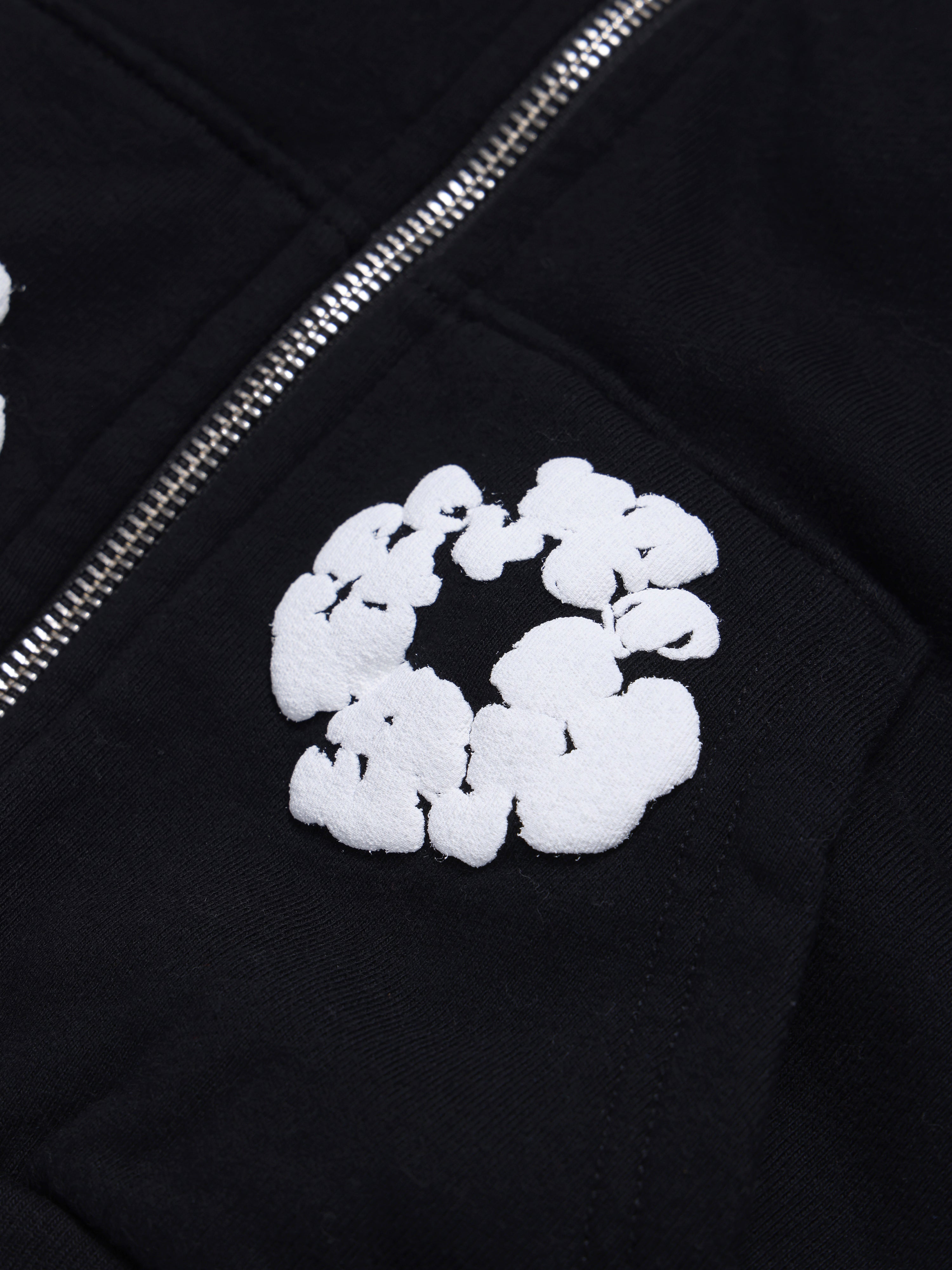 Kids Cotton Wreath Zip Hoodie Black – DENIM TEARS