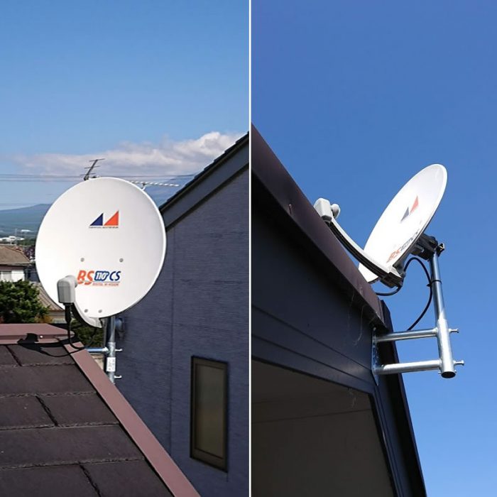 衛星放送アンテナ風速40M対応工事｜施工事例｜あんどう電機