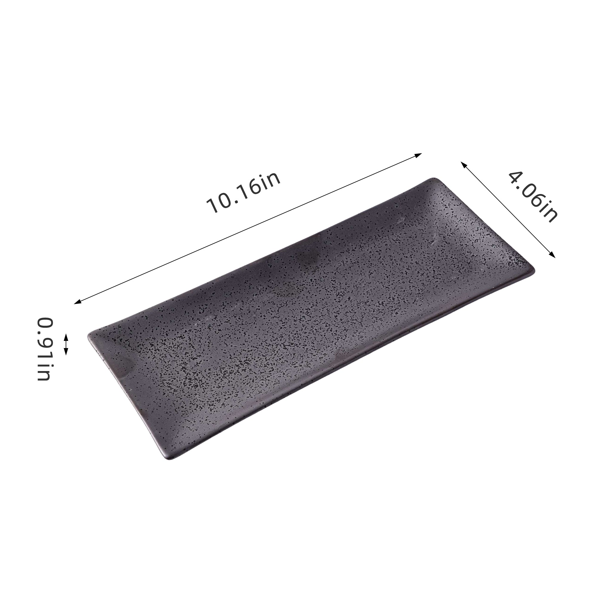 51050-Matte Black Ceramic Food Serving Platters (10 1/3 x 4 Inch