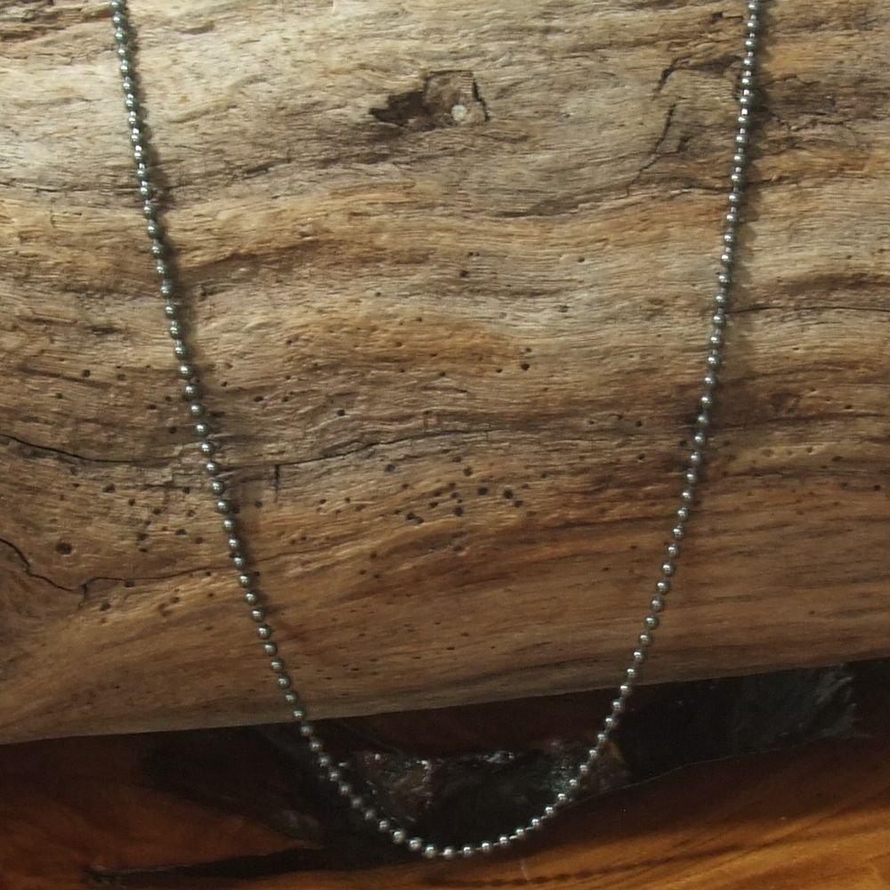 ヴィンテージ イタリアンシルバー925 燻し銀 ボールチェーンネックレス