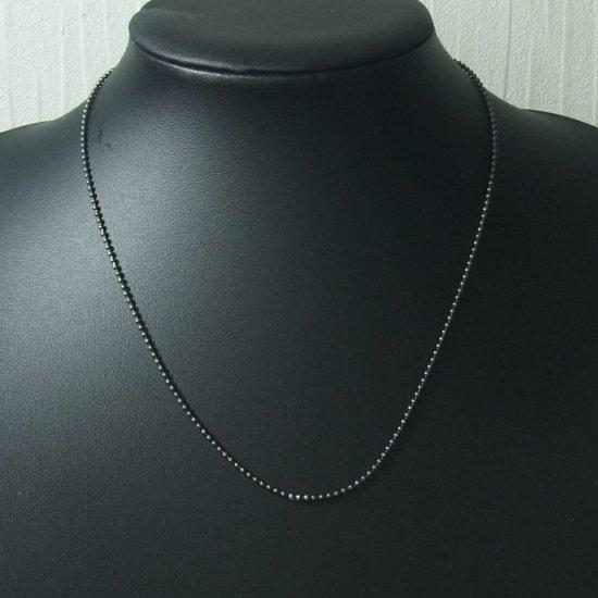 ヴィンテージ イタリアンシルバー925 燻し銀 ボールチェーンネックレス