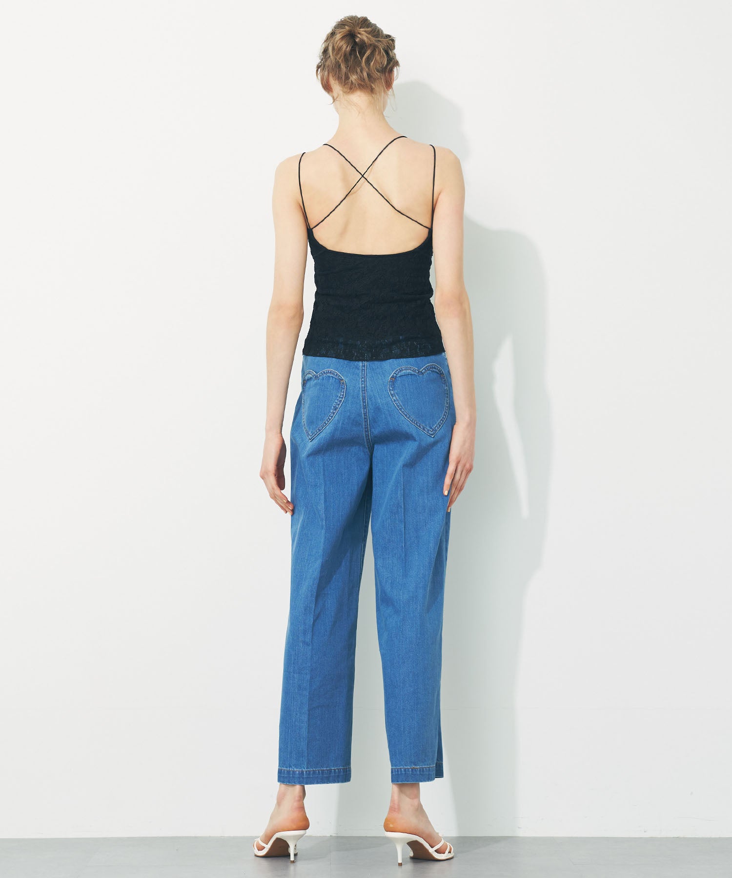 レースクロスストラップブラトップ