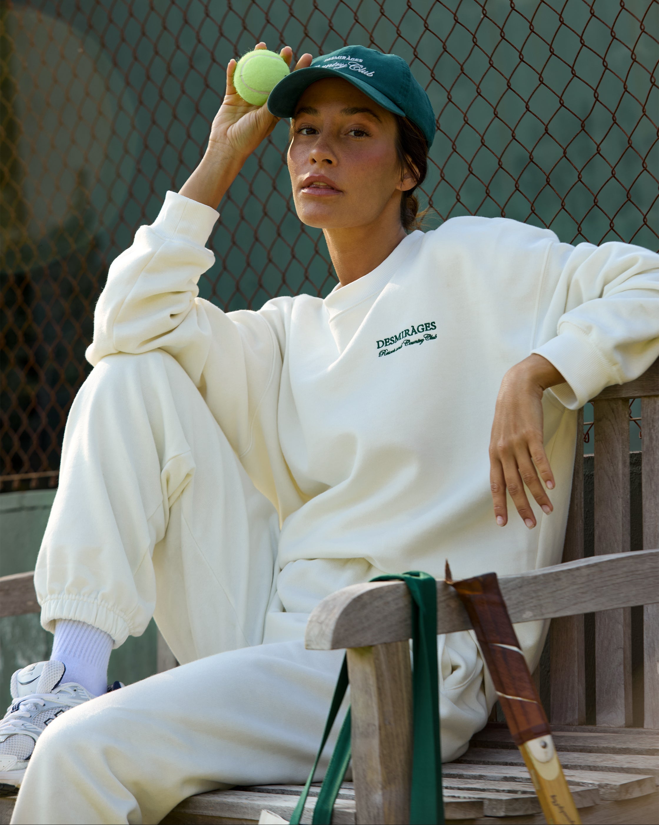 Oversized Country Club Sweatshirt – Cream | 100% Cotton – DESMIRAGES