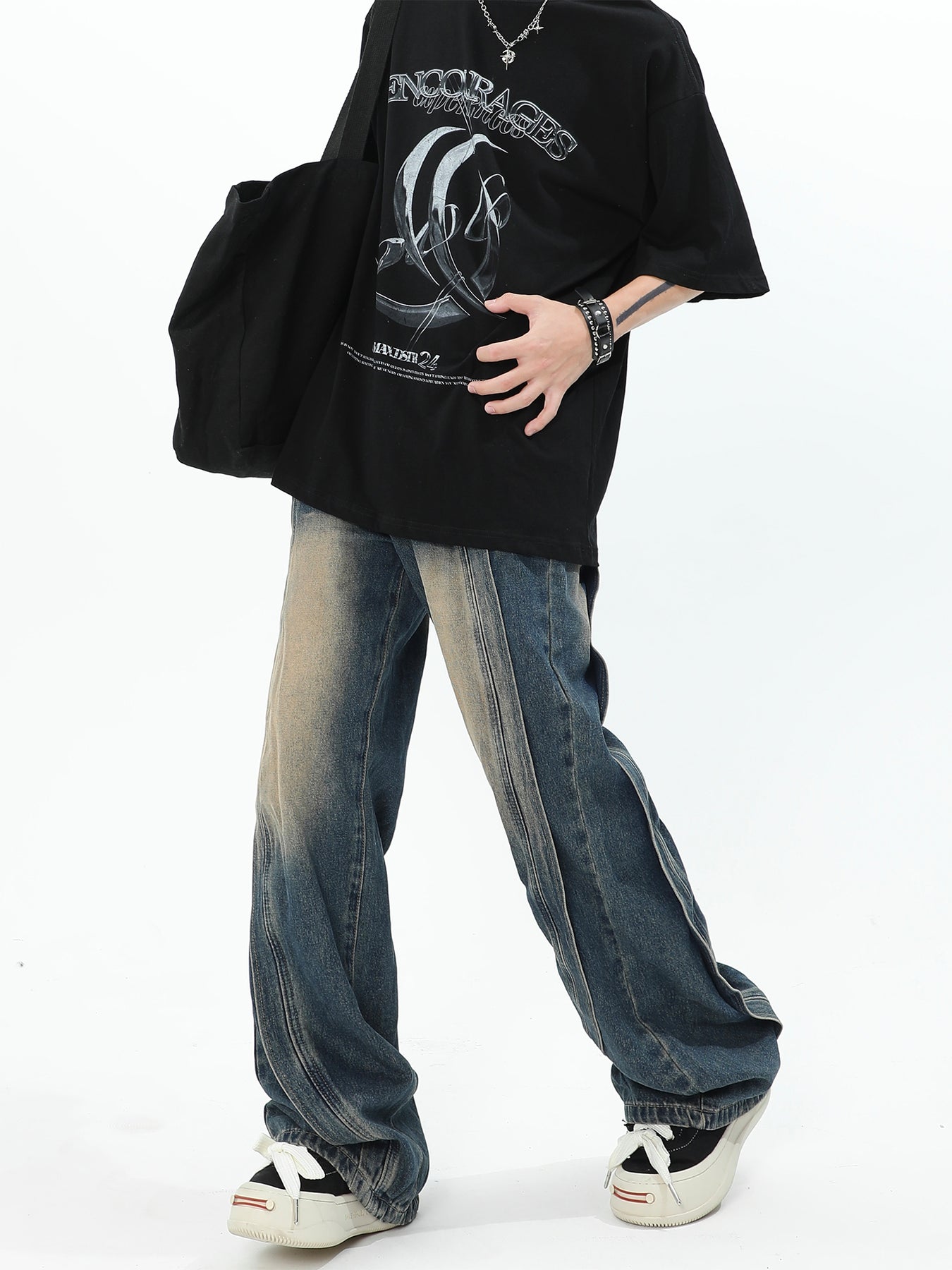 ステッチ ワイド デニム パンツ – Deuku